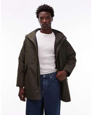 Element Parka Verde Oscuro Con Abertura En La Parte Trasera De - Azul