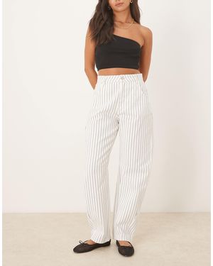 ASOS High Waisted Barrel Leg Jeans - Natural