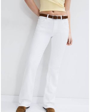 Stradivarius Tall D68 Boot-cut Jeans With Belt - White