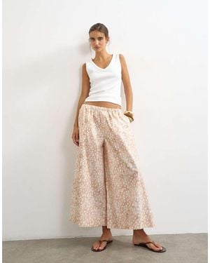 TOPSHOP A Line Poplin Culotte - Natural
