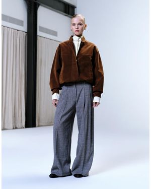 TOPSHOP Raw Hem Low Slung Double Pleated Tailored Trouser - Multicolor