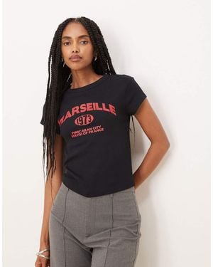 ASOS Baby Tee With Marsielle Flock Graphic - Grey
