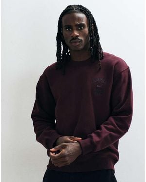 Lacoste Sudadera Con Logo Bordado En-Rojo - Azul