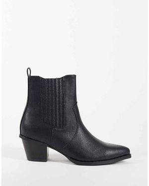 ASOS Botas Chelsea Estilo Western Con Tacón Cubano En Textura Negra - Negro