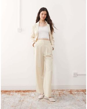 Miss Selfridge Essential Wide Leg Trousers - Natural