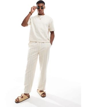 ASOS – weite, gestreifte hose - Weiß