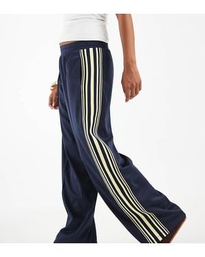 Only Petite Wijde Satijnen Broek Met Zijstreep - Blauw