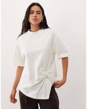 ASOS Oberteil mit überschnittenen schultern und bindeband - Weiß