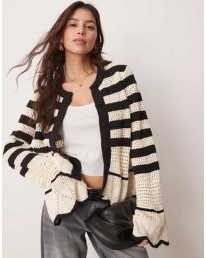 Y.A.S Crochet Knit Cardigan - Natural