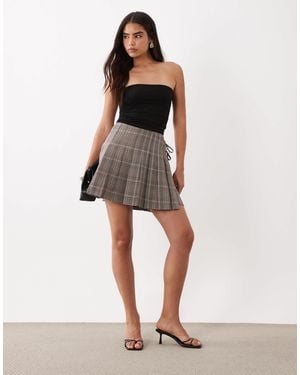 Nobody's Child Tailored Wrap Pleated Kilt Mini Skirt Suit - White
