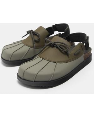 Pull&Bear Slingback Lace-Up Clogs - Green