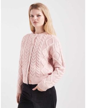 New Look Cable Cardigan - Pink