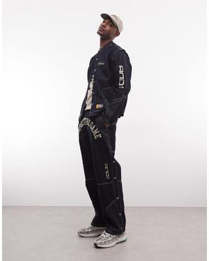 AND1 Respect The Game Contrast Stitch Jeans Co-ord - Blue