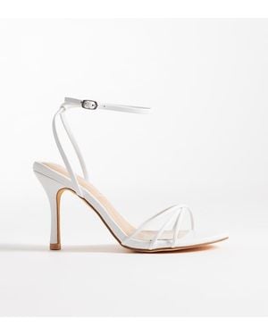 SEQWL Wide Fit Lolly Heeled Sandal - White