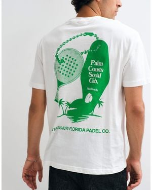 Only & Sons Oversized Fit T-shirt With Palm Courts Print - Green