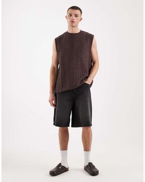 ASOS Loose Denim Jorts - Natural
