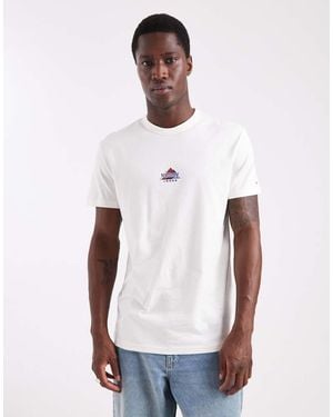 Tommy Hilfiger Mountain Peak Graphic Centre Logo T-Shirt - White