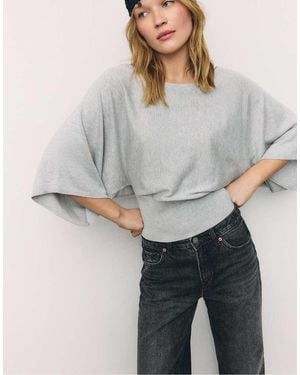 Stradivarius Knit Batwing Sleeve Jumper - Grey