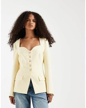 ASOS Open Neckline Blazer - Natural