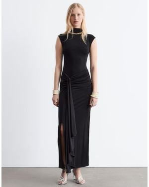 & Other Stories Sleeveless Tie Waist Midi Dress - Black