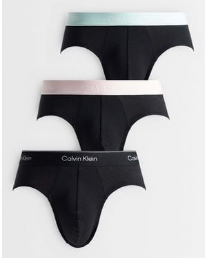 Calvin Klein – icon cotton stretch – 3er-pack hüftslips - Schwarz