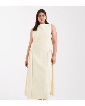 Pretty Lavish Curve Sylvie Slash Neck Hip Detailing Maxi Dress - Natural