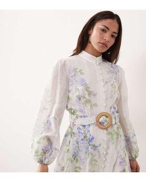 Forever New Midi-Jurk Met Overhemddetail - Wit