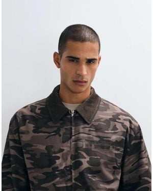 ASOS Oversized Camo Jacket - Black