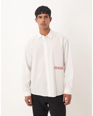 ASOS Camicia Oversize Bianca Con Ricamo - Bianco