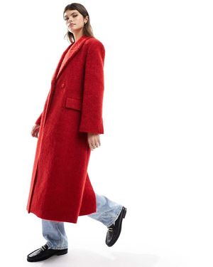 Mango Premium Wool Coat - Red