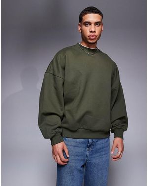 ASOS Premium Heavyweight Extreme Oversized Sweatshirt 400gsm - Green