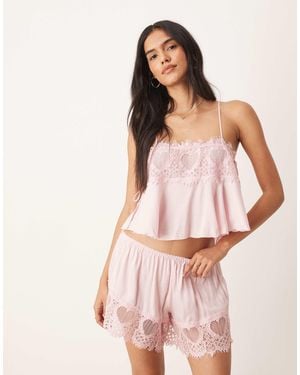 Free People Sweet Love Lace Cami Top - Pink