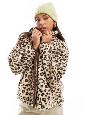 Levi's Valley Cheetah Print Sherpa Borg Jacket - Natural
