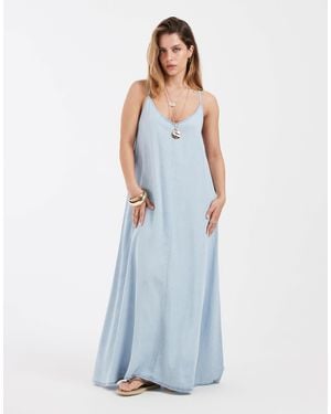 Only Petite Chambray Maxi Dress - Blue