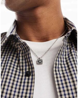 Classics 77 Rectangle Eye Pendant Necklace - Black