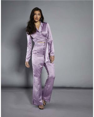 Collective The Label Tailored Split Flared Trousers - Grey