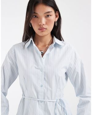 JJXX Long Sleeve Poplin Shirt With Tie Detail - White