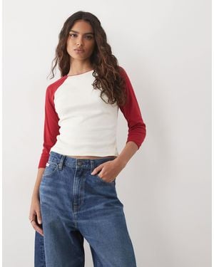 Miss Selfridge Raglan-oberteil mit picot-besatz - Blau