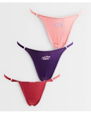 ASOS Pack De 3 Tangas Sabrina De Halloween Con Bordado En Berry Y Morado - Rojo