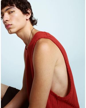 TOPMAN Crochet Vest - Red