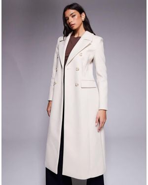 Forever New Abrigo De Vestir Largo Color Crema De - Neutro
