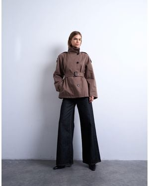 TOPSHOP Mid Trench Coat - Red