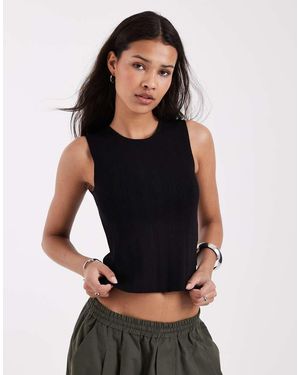 JJXX Twist Back Knit Top - Black