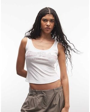 TRUE RELIGION Ribbed Square Neck Tank Top - White