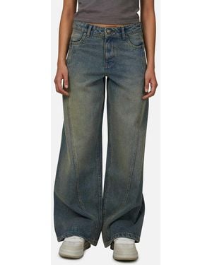 Good For Nothing Baggy Vintage Wash Denim Jeans - Blue