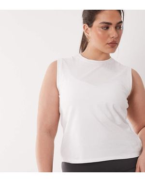 4505 Curve Fitted Cotton Everyday Tank With Quick Dry Finish - White