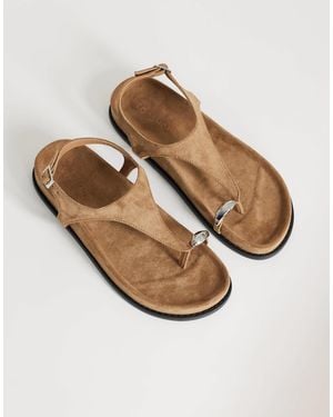 TOPSHOP Elsie Hardware Footbed Sandal - Natural