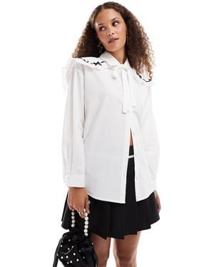 Sister Jane Bow Collar Shirt - White