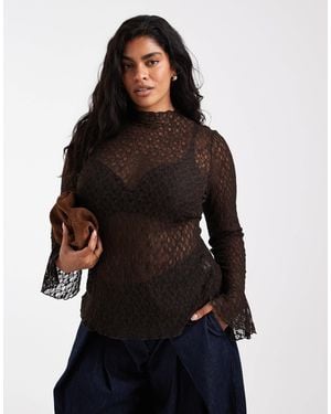 Vero Moda Bell Sleeve Lace Top - Black