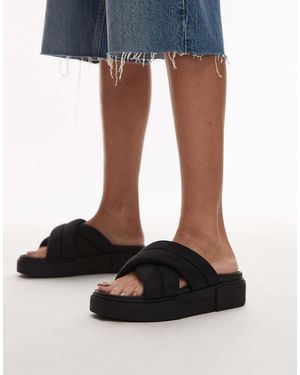 Tommy Hilfiger Sandalen Met Plateauzool - Zwart